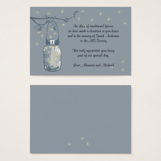 寄付金カードのホタルとメイスンジャーに賛成 (正面&裏面)