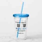 寄付金コレクションのヒントjar追加q r名前caus アクリルタンブラー (裏面)