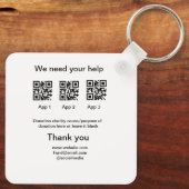 寄付金コレクションのヒントjar追加q r名前caus キーホルダー (裏面)