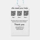 寄付金コレクションのヒントjar追加q r名前caus ギフトタグ (裏面)