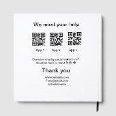 寄付金コレクションのヒントjar追加q r名前caus ゲストブック (裏面)