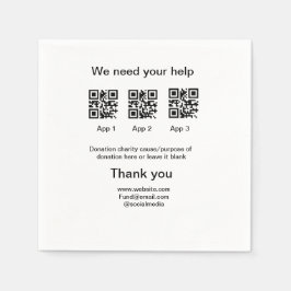 寄付金コレクションのヒントjar追加q r名前caus スタンダードカクテルナプキン