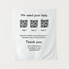 寄付金コレクションのヒントjar追加q r名前caus タペストリー