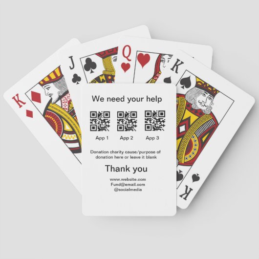 寄付金コレクションのヒントjar追加q r名前caus トランプ (裏面)