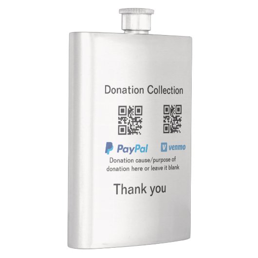 寄付金コレクションのヒントjar追加q r名前caus フラスク (右)