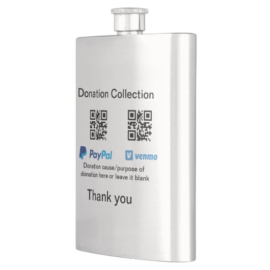 寄付金コレクションのヒントjar追加q r名前caus フラスク (左)