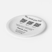 寄付金コレクションのヒントjar追加q r名前caus ペーパープレート (アングル)