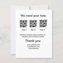 寄付金コレクションのヒントjar追加q r名前caus ポストカード