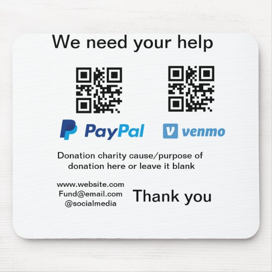 寄付金コレクションのヒントjar追加q r名前caus マウスパッド (正面)