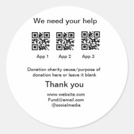 寄付金コレクションのヒントjar追加q r名前caus ラウンドシール