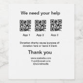 寄付金コレクションのヒントjar追加q r名前caus ワインラベル (シングルラベル)