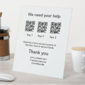 寄付金コレクションのヒントjar追加q r名前caus 台座サイン (インサイチュ)