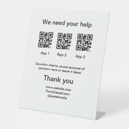 寄付金コレクションのヒントjar追加q r名前caus 台座サイン