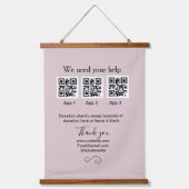 寄付金コレクションのヒントjar追加q r名前caus 吊り下げ型タペストリー (正面)