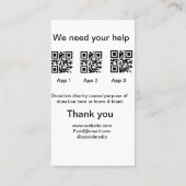 寄付金コレクションのヒントjar追加q r名前caus 名刺 (裏面)