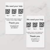 寄付金コレクションのヒントjar追加q r名前caus 名刺 (正面/裏面)