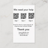 寄付金コレクションのヒントjar追加q r名前caus 名刺 (正面)