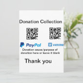 寄付金コレクションのヒントjar追加q r名前caus 招待状 (スタンド正面)