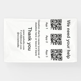 寄付金コレクションのヒントjar追加q r名前caus 横断幕