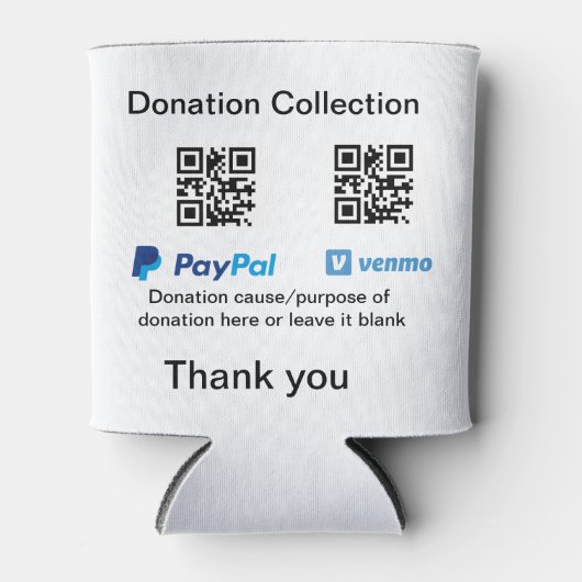 寄付金コレクションのヒントjar追加q r名前caus 缶クーラー (正面)