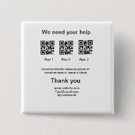 寄付金コレクションのヒントjar追加q r名前caus 缶バッジ