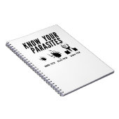 寄生者を知る-アンチ切り込みのTシャツユニセックス- ノートブック (右側)