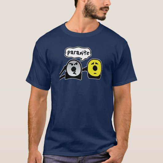寄生虫の黒いTシャツ Tシャツ (正面)