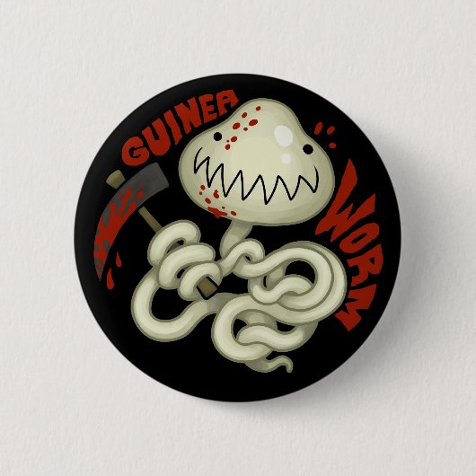 寄生虫: ギニーみみず 缶バッジ (正面)