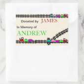 寄贈された列車の蔵書票 長方形シール (バッグ)