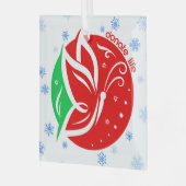 寄贈ライフバタフライドナー認識度クリスマス ガラスオーナメント (正面左)