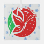 寄贈ライフバタフライドナー認識度クリスマス ガラスオーナメント (正面)