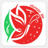 寄贈ライフバタフライドナー認識度クリスマス スクエアシール (正面)