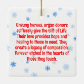 寄贈ライフバタフライドナー認識度クリスマス セラミックオーナメント (裏面)