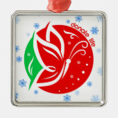 寄贈ライフバタフライドナー認識度クリスマス メタルオーナメント (正面)