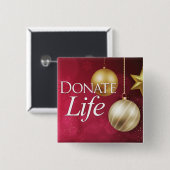 寄贈ライフ、臓器提供者、ラペルピン、 缶バッジ (正面&裏面)