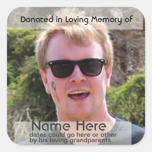 寄附テンプレート蔵書票 スクエアシール (正面)