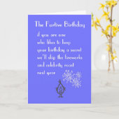 密かな誕生日-おもしろいな誕生日の詩 カード (黄色い花)