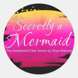 密かに人魚 – ステッカー – 黒とピンク