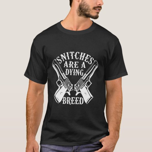 密告者は絶滅寸前のバイク乗り ガンズ Tシャツ (正面)