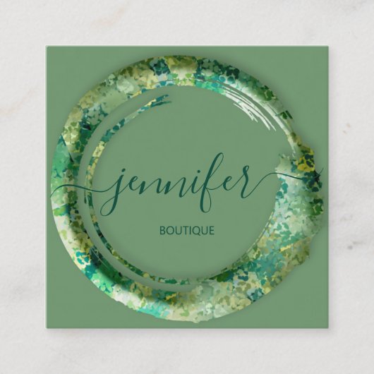 密封カモフラージュ抽象芸術ファッションウッドランド スクエア名刺 (正面)