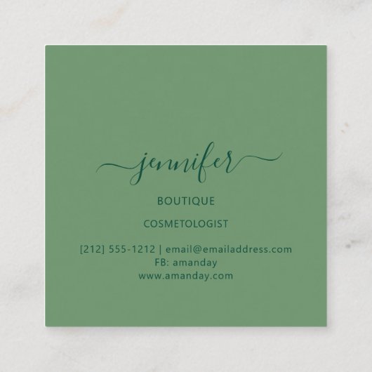 密封カモフラージュ抽象芸術ファッションウッドランド スクエア名刺 (裏面)