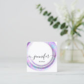 密封カモフラージュ抽象芸術ファッションピンクホワイトスクー スクエア名刺 (スタンド正面)