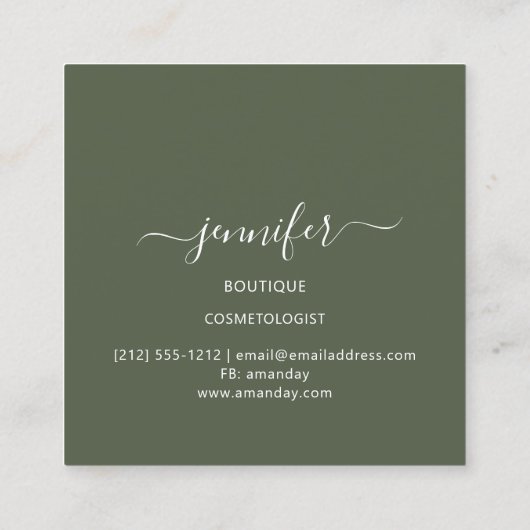 密封カモフラージュ軍隊ファッションウッドランド スクエア名刺 (裏面)