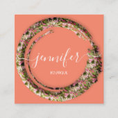 密封カモフラージュ軍隊ファッションコーラルピンク スクエア名刺 (正面)