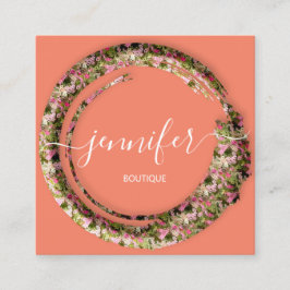 密封カモフラージュ軍隊ファッションコーラルピンク スクエア名刺