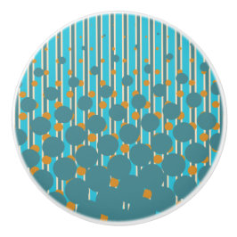 密度デザイン-ターコイズ&オレンジ – ドローノブ セラミックノブ