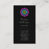 密教曼荼羅ホリスティック形而上学的ボホブライト 名刺 (裏面)