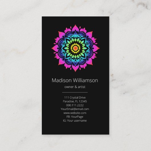 密教曼荼羅ホリスティック形而上学的 名刺 (裏面)