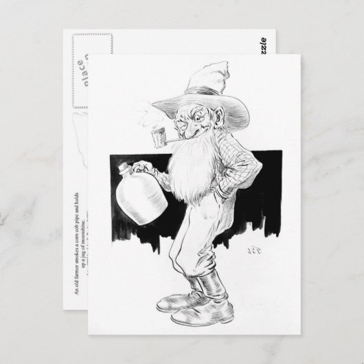 密造酒を手に持つ老農夫（白い稲妻） ポストカード (正面/裏面)