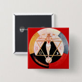 密閉順序のRosicrucianの記号 缶バッジ (正面&裏面)